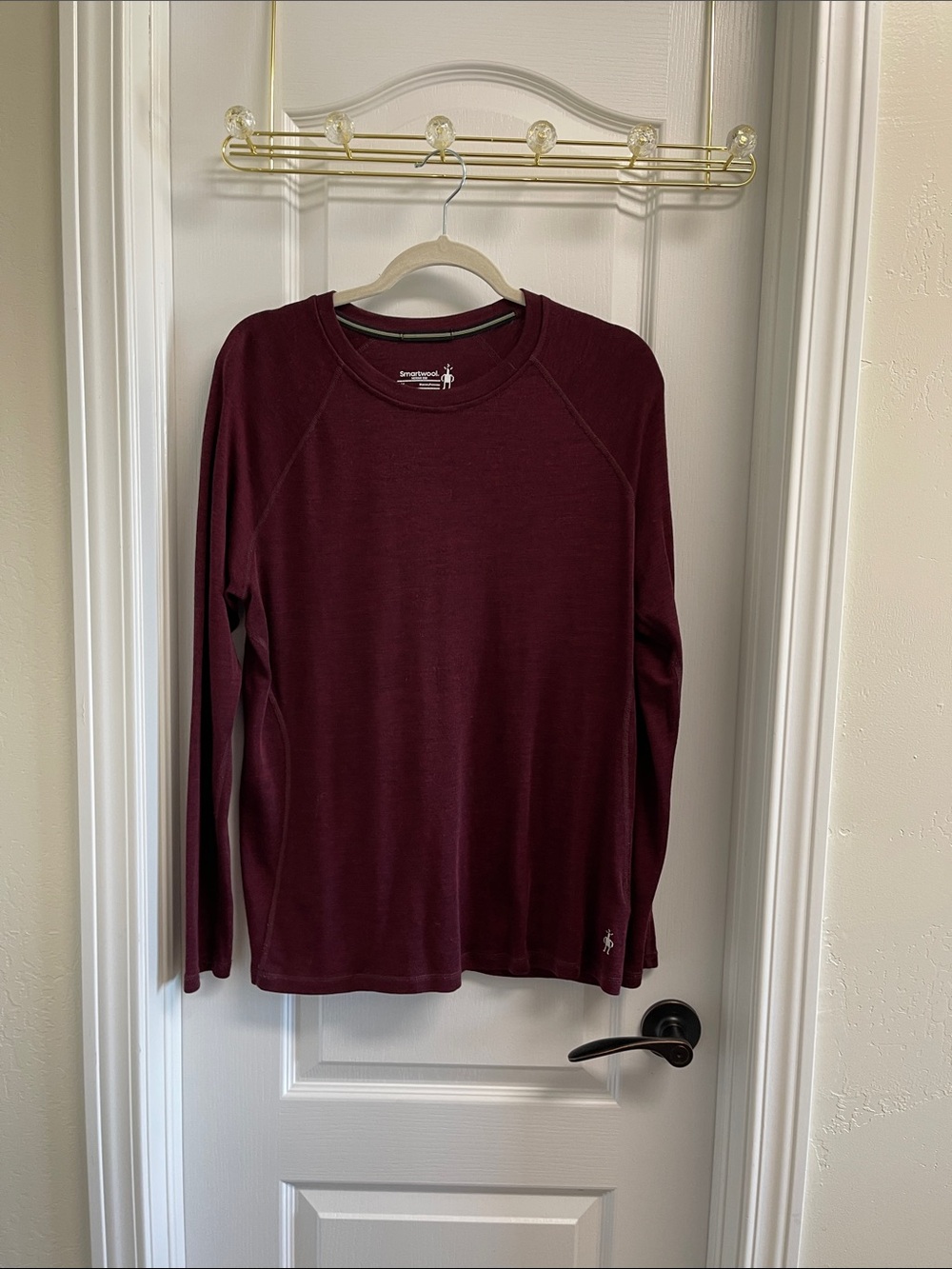 Smartwool Long-Sleeve Crewneck Top in Burgundy